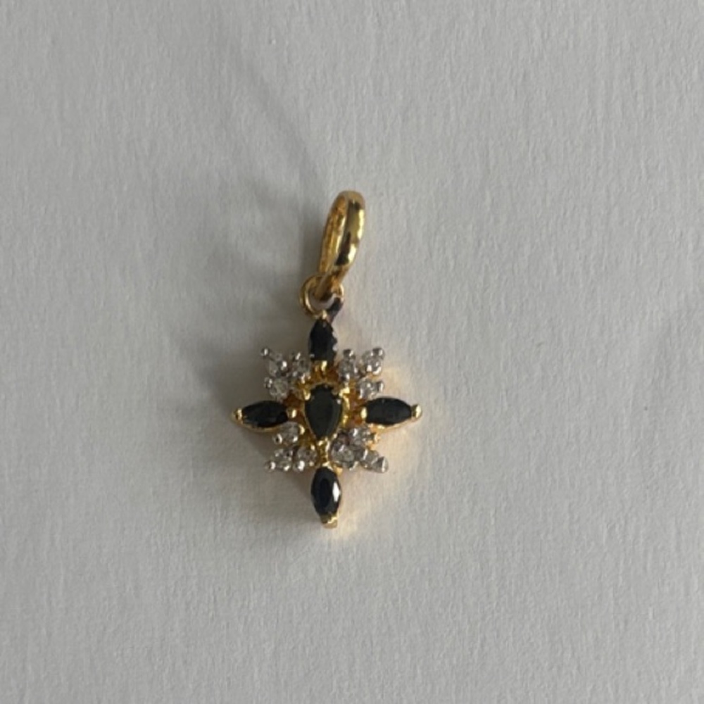 Gold tone and Black cross Pendant